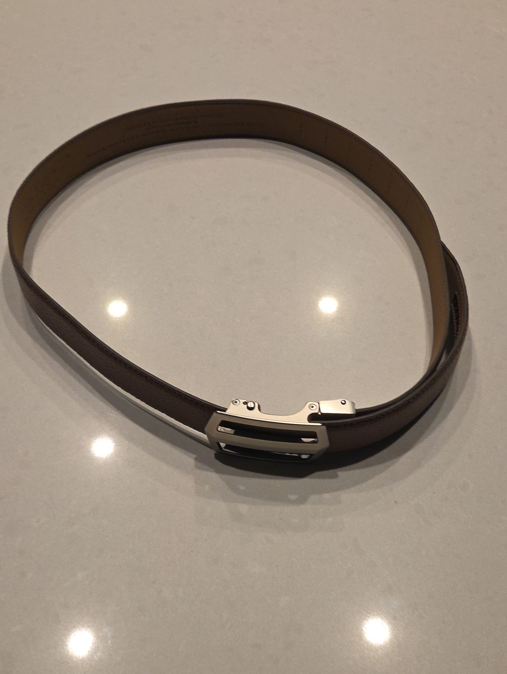 Nexbelt Men's Brown Leather Belt with Silver Buckle